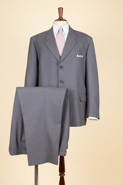 SWEDISH 1950S/1960S MID-GREY SINGLE BREASTED TWO PIECE SUIT BY G. THULIN.  SIZE CA EU 54 SHORT