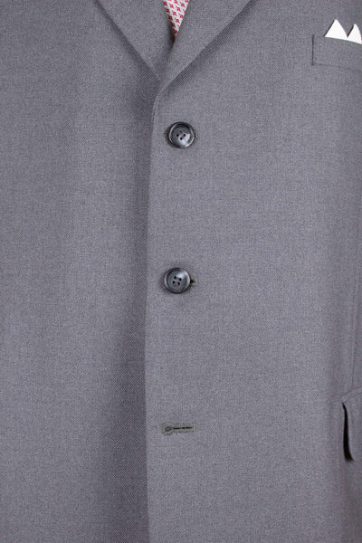 SWEDISH 1950S/1960S MID-GREY SINGLE BREASTED TWO PIECE SUIT BY G. THULIN.  SIZE CA EU 54 SHORT