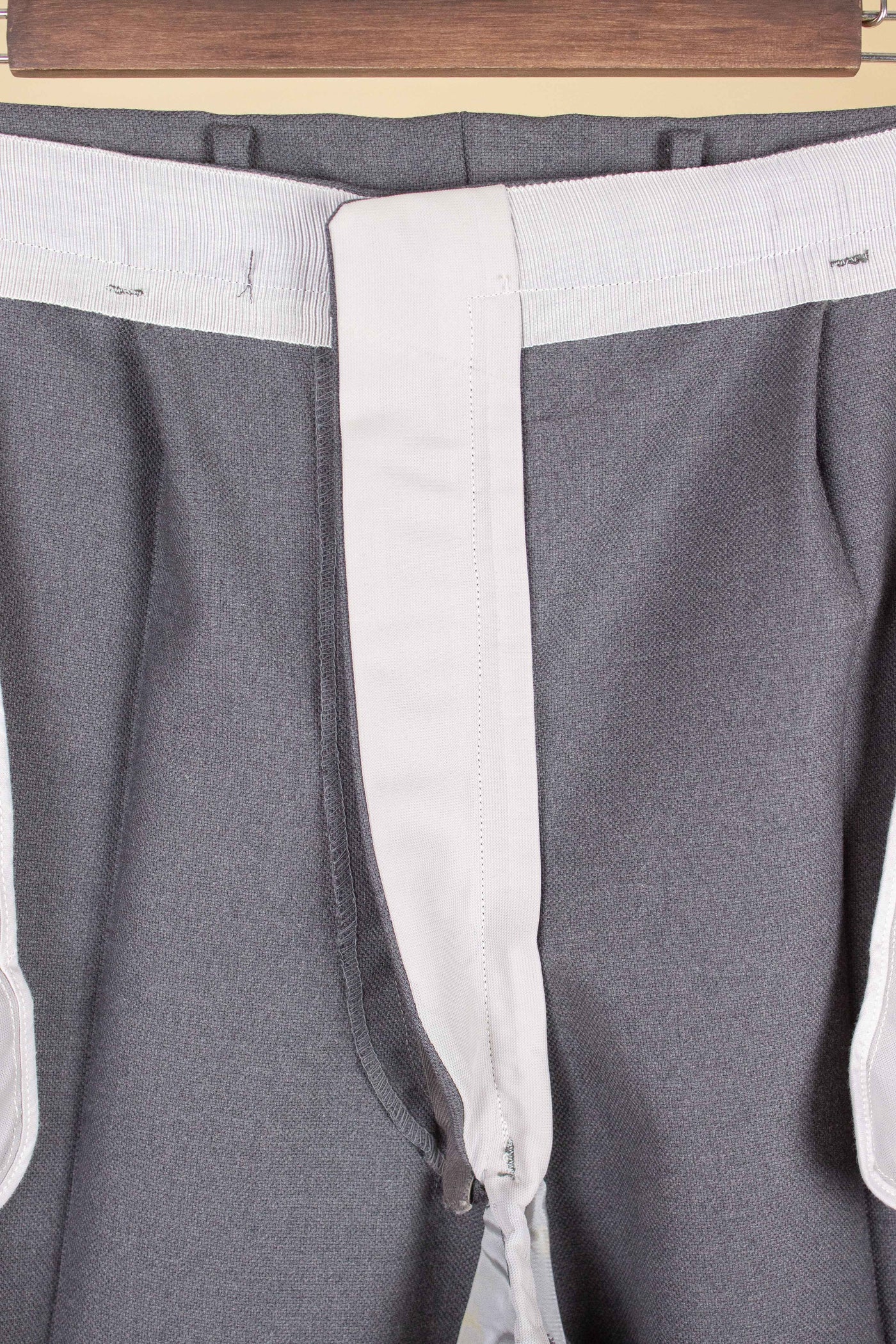 SWEDISH 1950S/1960S MID-GREY SINGLE BREASTED TWO PIECE SUIT BY G. THULIN.  SIZE CA EU 54 SHORT