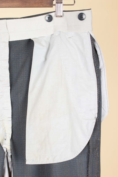 SWEDISH 1950S BLUE-GREEN CHECKERED TWO PIECE SUIT BY ESSGE. SIZE CA EU 50 LONG