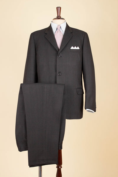 SWEDISH 1950S DARK GREY MINGLED TWO PIECE SUIT BY RAPPSON. SIZE CA EU 50