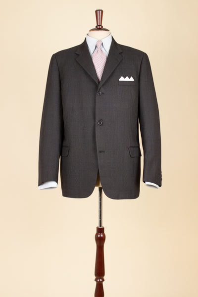 SWEDISH 1950S DARK GREY MINGLED TWO PIECE SUIT BY RAPPSON. SIZE CA EU 50