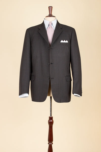 SWEDISH 1950S DARK GREY MINGLED TWO PIECE SUIT BY RAPPSON. SIZE CA EU 50
