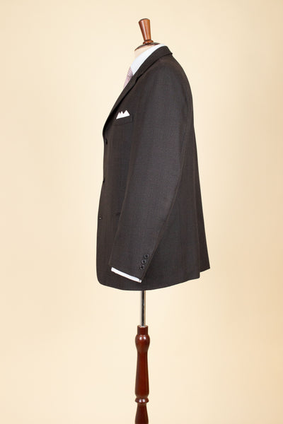 SWEDISH 1950S DARK GREY MINGLED TWO PIECE SUIT BY RAPPSON. SIZE CA EU 50