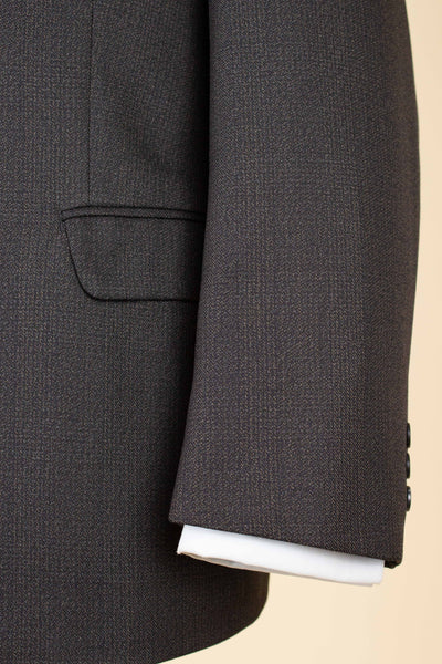 SWEDISH 1950S DARK GREY MINGLED TWO PIECE SUIT BY RAPPSON. SIZE CA EU 50