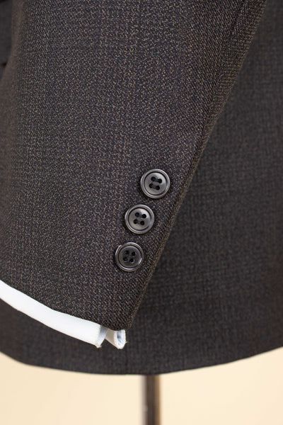 SWEDISH 1950S DARK GREY MINGLED TWO PIECE SUIT BY RAPPSON. SIZE CA EU 50