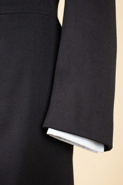 SWEDISH BLACK 1908 BESPOKE SINGLE BREASTED FROCK COAT SET. SIZE CA EU 44