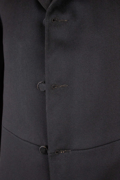 SWEDISH BLACK 1908 BESPOKE SINGLE BREASTED FROCK COAT SET. SIZE CA EU 44
