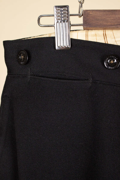 SWEDISH BLACK 1908 BESPOKE SINGLE BREASTED FROCK COAT SET. SIZE CA EU 44