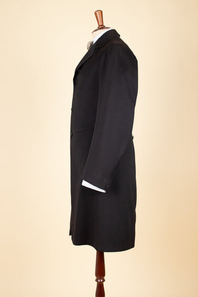 SWEDISH BLACK 1908 BESPOKE SINGLE BREASTED FROCK COAT SET. SIZE CA EU 44