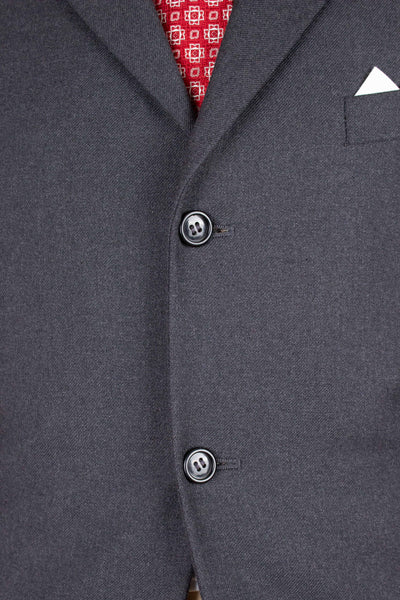 SWEDISH 1950S DARK GREY TWO PIECE SUIT BY PAUL U BERGSTRÖM. SIZE CA EU 44 LONG