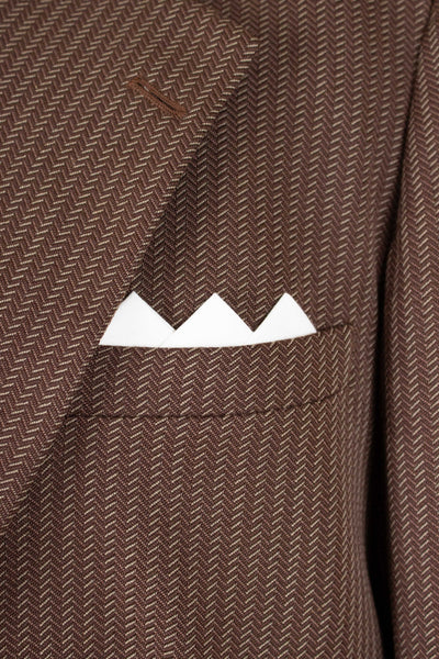 SWEDISH 1940S BROWN STRIPED SINGLE BREASTED SUIT BY ÖRNKLÄDER. SIZE CA EU 46-48