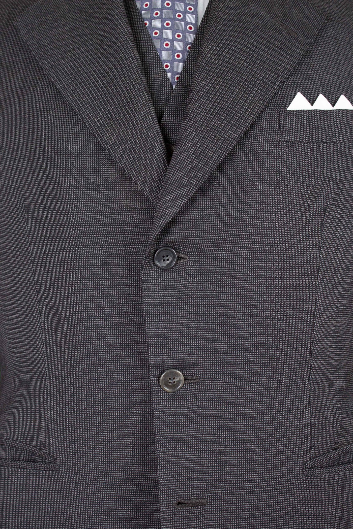 SWEDISH 1947 BESPOKE THREE PIECE SUIT BY AB SANDBERG & JOHANNESSON. SIZE CA 50-52