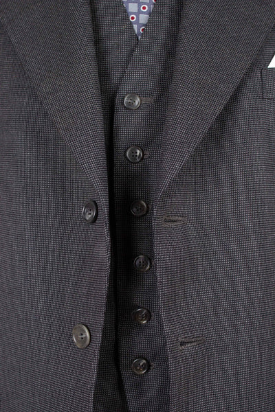 SWEDISH 1947 BESPOKE THREE PIECE SUIT BY AB SANDBERG & JOHANNESSON. SIZE CA 50-52