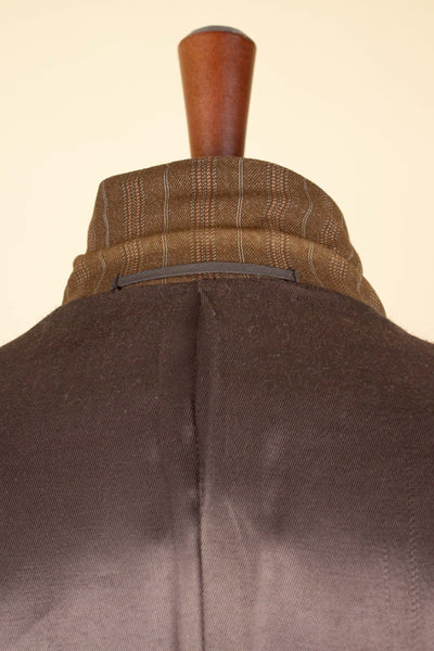 SWEDISH 1940S/1950S BROWN STRIPED TWO PIECE SUIT BY TIGER. SIZE CA EU 48