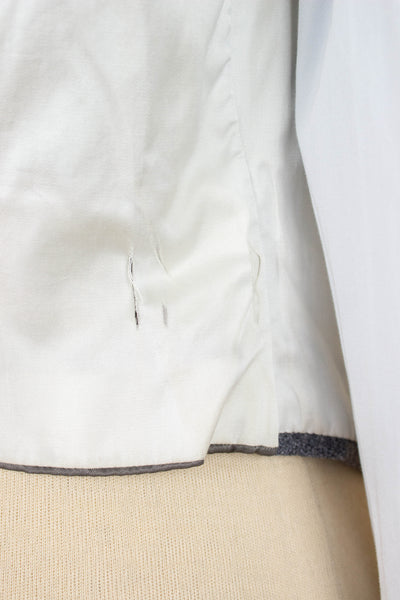 SWEDISH 1955 GREY MÉLANGE THREE PIECE BESPOKE SUIT BY MEA. SIZE CA EU 48