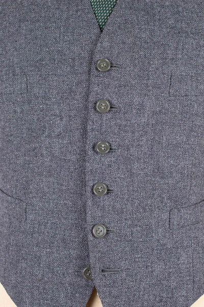 SWEDISH 1955 GREY MÉLANGE THREE PIECE BESPOKE SUIT BY MEA. SIZE CA EU 48