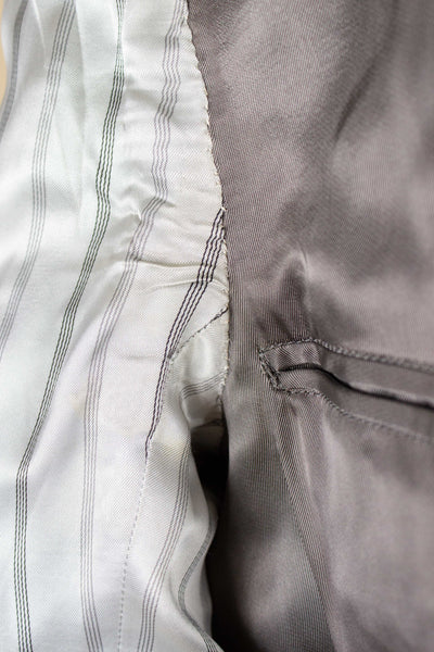 SWEDISH 1955 GREY MÉLANGE THREE PIECE BESPOKE SUIT BY MEA. SIZE CA EU 48