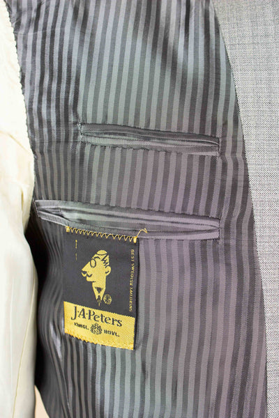 SWEDISH 1950S SILVER GREY TWO PIECE SUIT BY J.A. PETERS. SIZE CA EU 46
