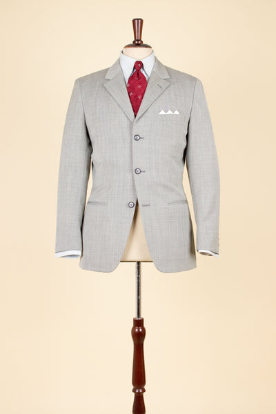 SWEDISH 1950S SILVER GREY TWO PIECE SUIT BY J.A. PETERS. SIZE CA EU 46