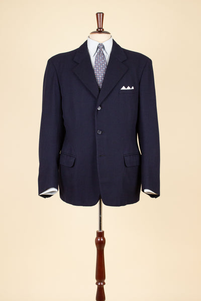 SWEDISH 1946 DARK BLUE THREE PIECE BESPOKE SUIT BY SÖDERSTRÖM & SON. SIZE CA EU 50-52