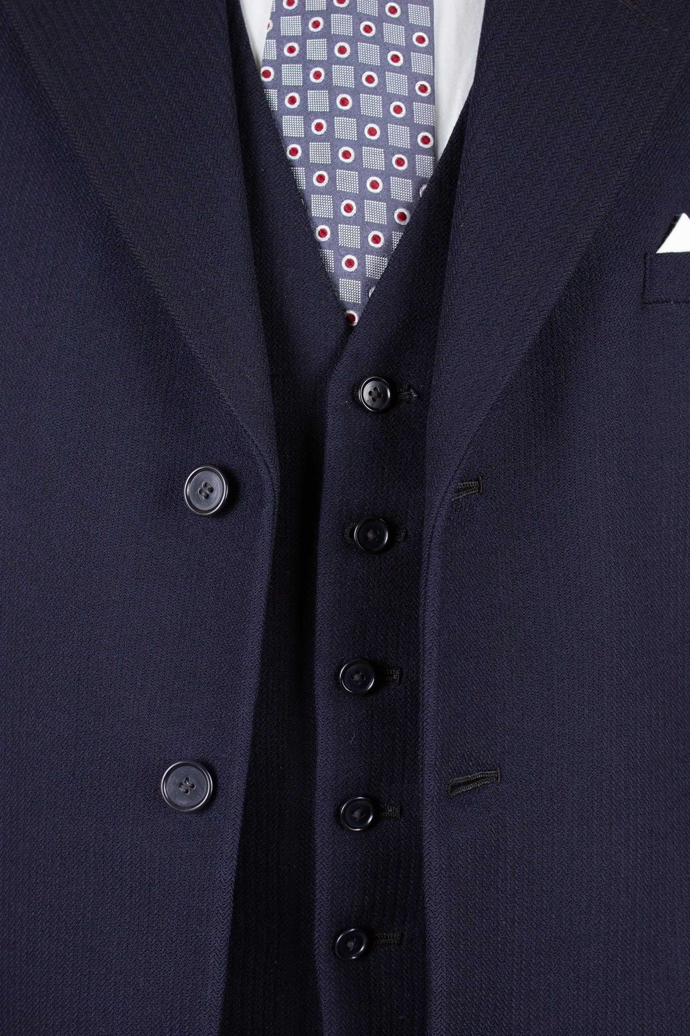 SWEDISH 1946 DARK BLUE THREE PIECE BESPOKE SUIT BY SÖDERSTRÖM & SON. SIZE CA EU 50-52