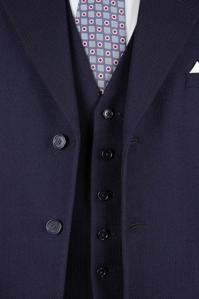 SWEDISH 1946 DARK BLUE THREE PIECE BESPOKE SUIT BY SÖDERSTRÖM & SON. SIZE CA EU 50-52
