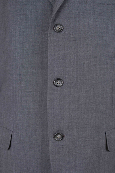 ITALIAN 1950S GREY TWO PIECE SINGLE BREASTED SUIT BY SIMON ACKERMAN. SIZE CA EU 50
