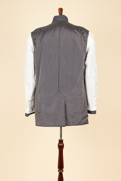 ITALIAN 1950S GREY TWO PIECE SINGLE BREASTED SUIT BY SIMON ACKERMAN. SIZE CA EU 50