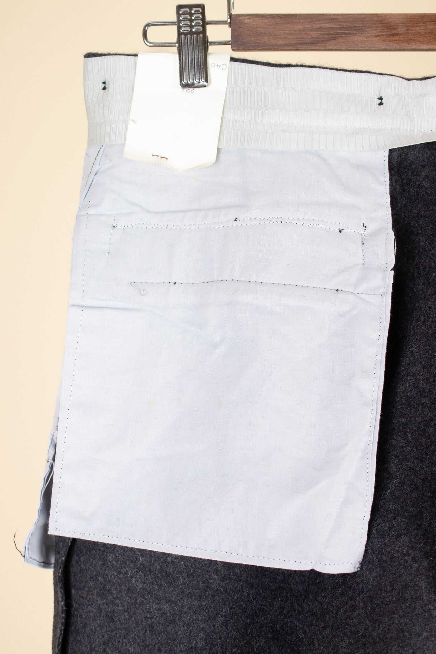 SWEDISH 1950S DARK GREY TWO-PIECE WADMAL DEADSTOCK WORKWEAR SET. SIZE CA EU 48