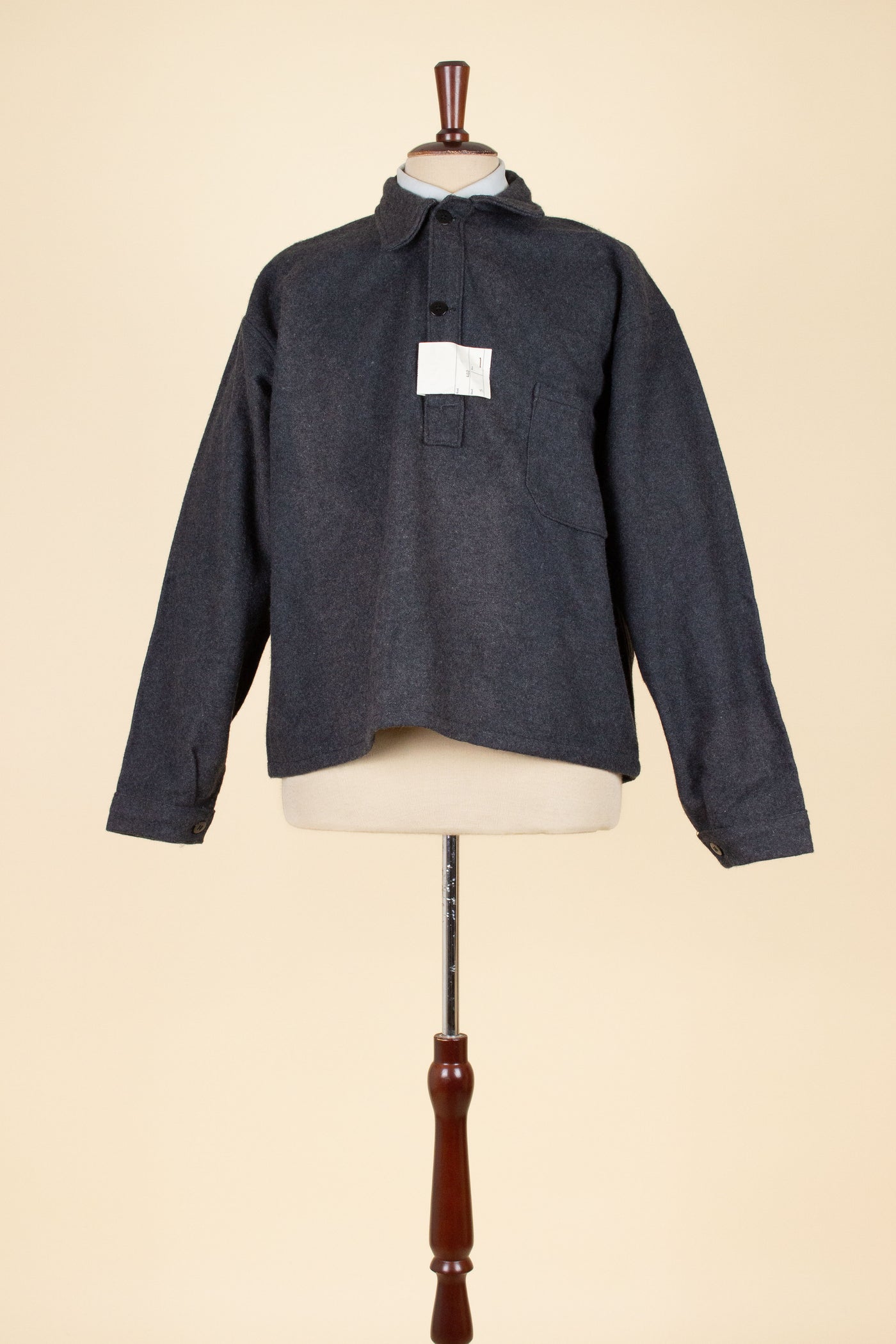 SWEDISH 1950S DARK GREY TWO-PIECE WADMAL DEADSTOCK WORKWEAR SET. SIZE CA EU 48