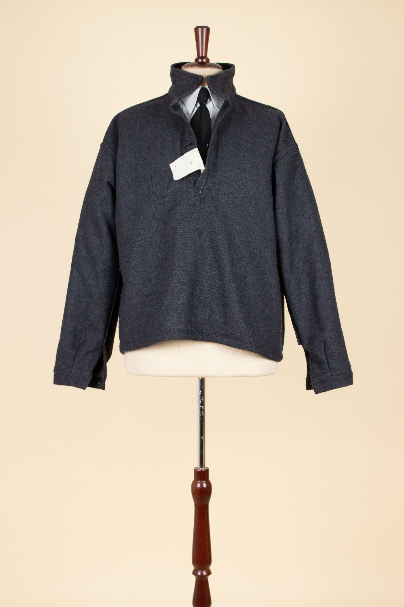 SWEDISH 1950S DARK GREY TWO-PIECE WADMAL DEADSTOCK WORKWEAR SET. SIZE CA EU 48