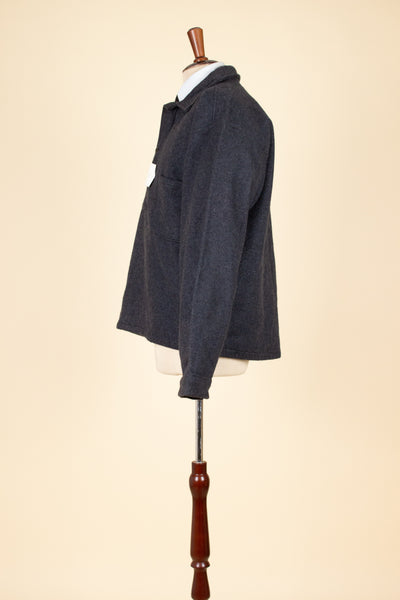 SWEDISH 1950S DARK GREY TWO-PIECE WADMAL DEADSTOCK WORKWEAR SET. SIZE CA EU 48