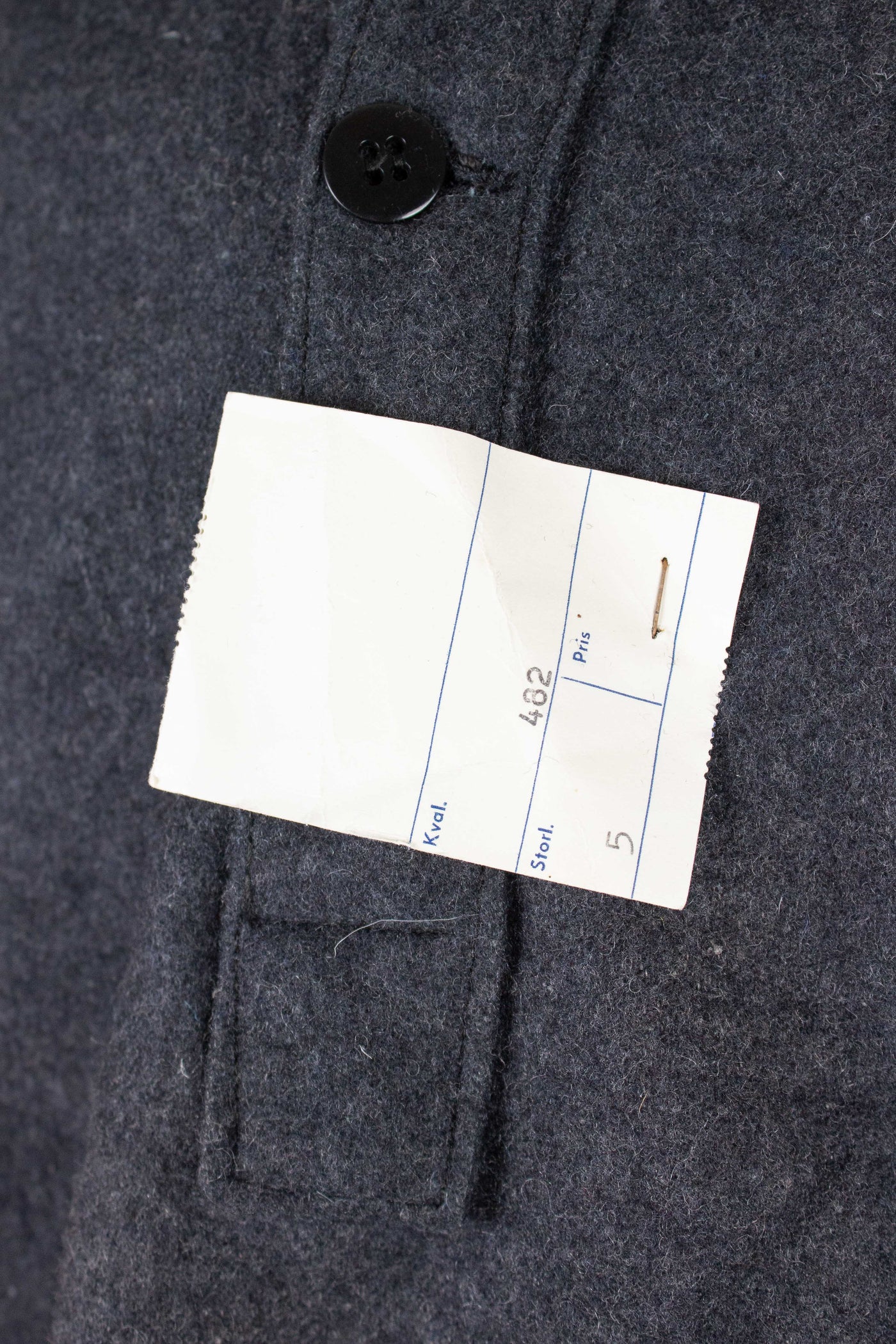 SWEDISH 1950S DARK GREY TWO-PIECE WADMAL DEADSTOCK WORKWEAR SET. SIZE CA EU 48