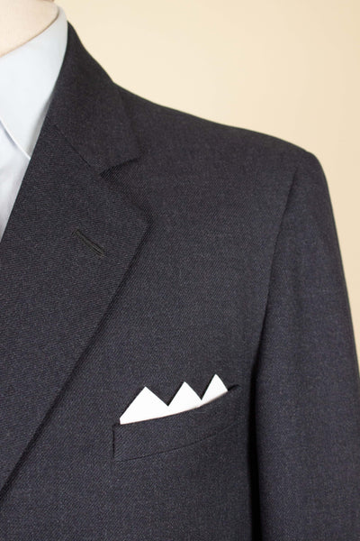 SWEDISH 1950S GREY TWO PIECE SINGLE BREASTED BESPOKE SUIT. SIZE CA EU 48