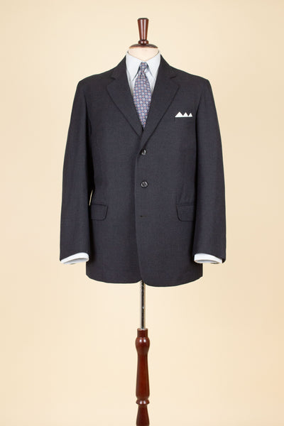 SWEDISH 1950S GREY TWO PIECE SINGLE BREASTED BESPOKE SUIT. SIZE CA EU 48
