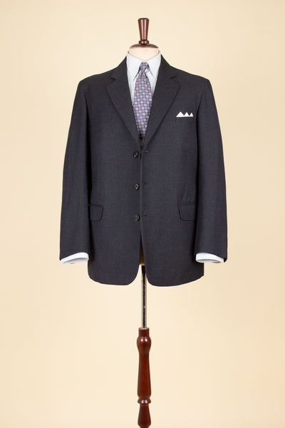 SWEDISH 1950S GREY TWO PIECE SINGLE BREASTED BESPOKE SUIT. SIZE CA EU 48