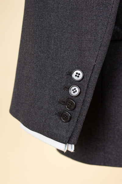 SWEDISH 1949 GREY TWO PIECE DOUBLE BREASTED BESPOKE SUIT BY HENRY TÖRNSTEN & CO. SIZE CA EU 50