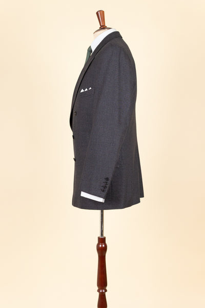 SWEDISH 1949 GREY TWO PIECE DOUBLE BREASTED BESPOKE SUIT BY HENRY TÖRNSTEN & CO. SIZE CA EU 50