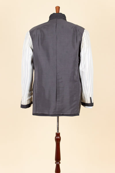 SWEDISH 1949 GREY TWO PIECE DOUBLE BREASTED BESPOKE SUIT BY HENRY TÖRNSTEN & CO. SIZE CA EU 50