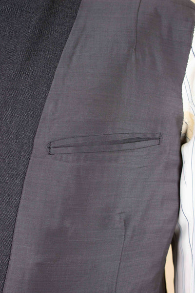 SWEDISH 1949 GREY TWO PIECE DOUBLE BREASTED BESPOKE SUIT BY HENRY TÖRNSTEN & CO. SIZE CA EU 50