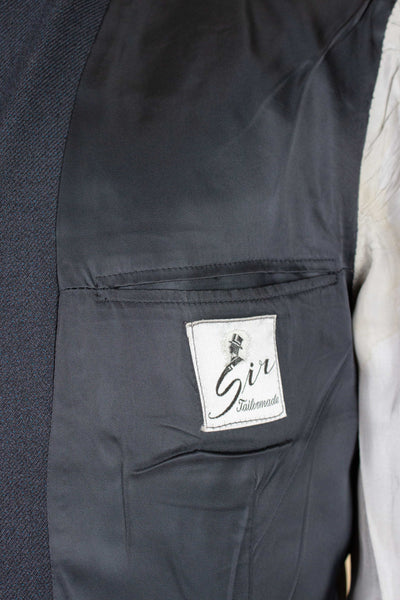 SWEDISH 1950S DARK GREY TWO PIECE SUIT BY SIR. SIZE CA EU 48