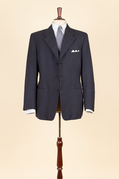 SWEDISH 1940S/1950S DARK GREY TWO PIECE SUIT BY KABOM. SIZE CA EU 48