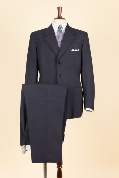 SWEDISH 1940S/1950S DARK GREY TWO PIECE SUIT BY KABOM. SIZE CA EU 48