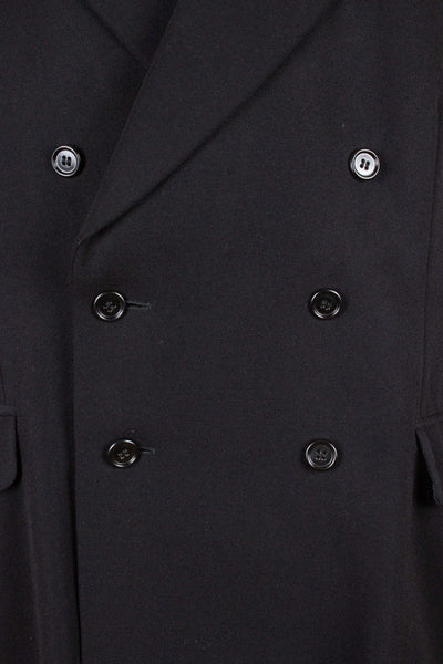 SWEDISH 1930S/1940S BLACK TWO PIECE DOUBLE BREASTED BESPOKE SUIT. SIZE CA EU 52-54