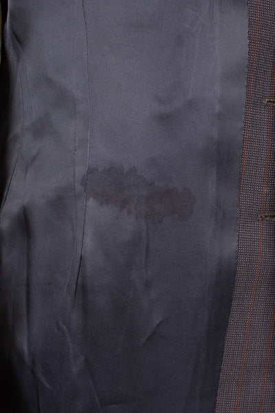 SWEDISH 1955 BROWN STRIPED TWO PIECE BESPOKE SUIT BY M. OLSSON. SIZE CA EU 46-48