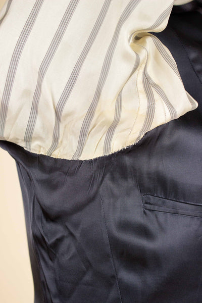 SWEDISH 1955 BROWN STRIPED TWO PIECE BESPOKE SUIT BY M. OLSSON. SIZE CA EU 46-48