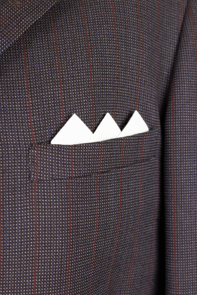 SWEDISH 1955 BROWN STRIPED TWO PIECE BESPOKE SUIT BY M. OLSSON. SIZE CA EU 46-48