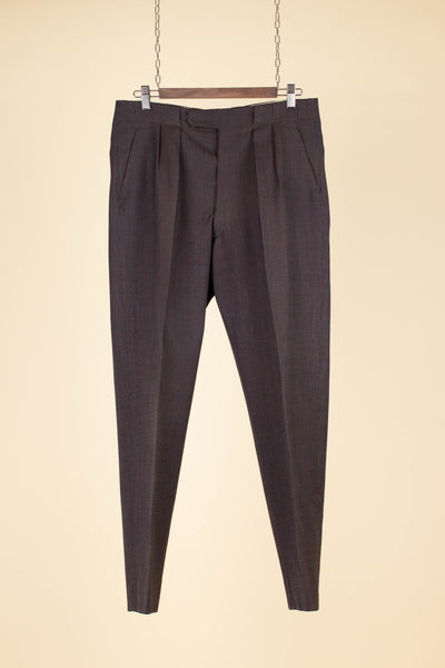 SWEDISH 1955 BROWN STRIPED TWO PIECE BESPOKE SUIT BY M. OLSSON. SIZE CA EU 46-48