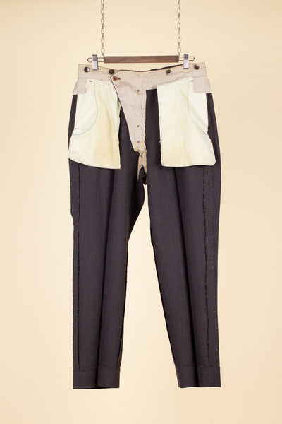 SWEDISH 1955 BROWN STRIPED TWO PIECE BESPOKE SUIT BY M. OLSSON. SIZE CA EU 46-48